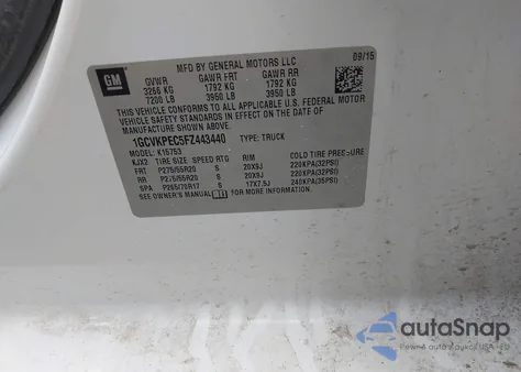 2015 Chevrolet Silverado 1500 Ls from USA, damaged, VIN 1GCVKPEC5FZ443440